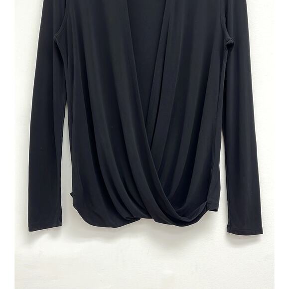 Eileen Fisher 100% Silk Faux Wrap Surplice Drape Elegant Blouse - Petite Small - Picture 8 of 11